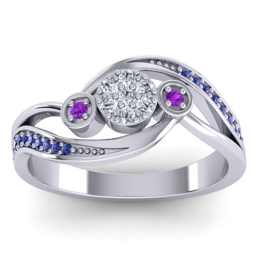 Simple Floral Pave Bypass Caya Ring