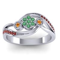 Simple Floral Pave Bypass Caya Ring