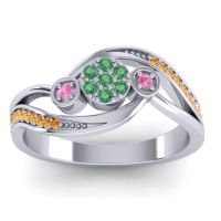 Simple Floral Pave Bypass Caya Ring