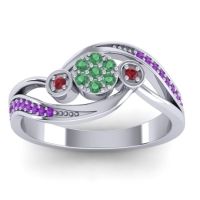 Simple Floral Pave Bypass Caya Ring
