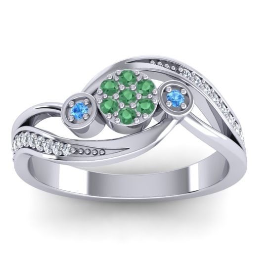 Simple Floral Pave Bypass Caya Ring