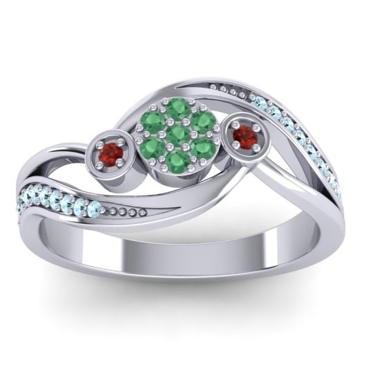 Simple Floral Pave Bypass Caya Ring