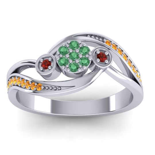 Simple Floral Pave Bypass Caya Ring