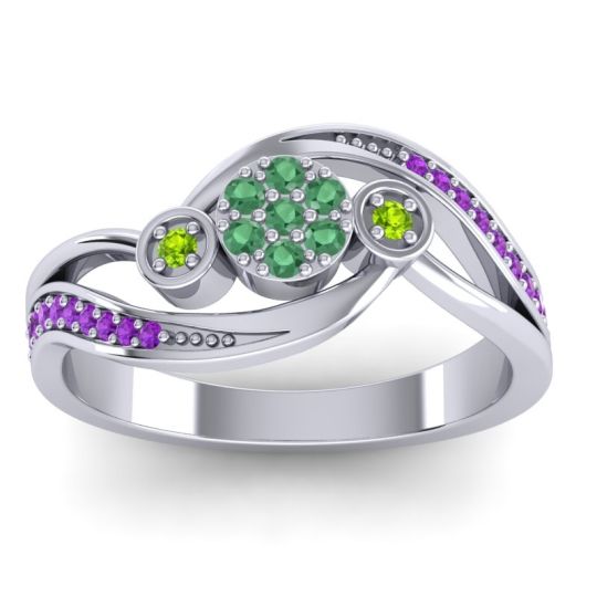 Simple Floral Pave Bypass Caya Ring