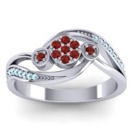 Garnet Fashion Ring In 18k White Gold With Aquamarine – Caya Simple Ring