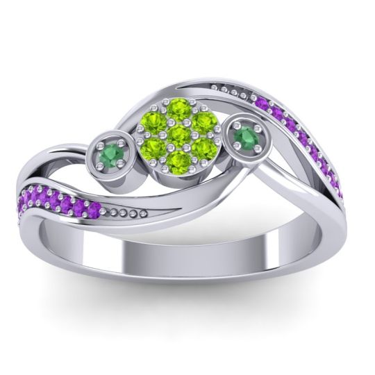 Simple Floral Pave Bypass Caya Ring