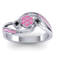 Pink Tourmaline Fashion Ring In 18k White Gold With Black Onyx – Caya Simple Ring