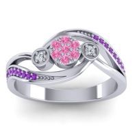 Simple Floral Pave Bypass Caya Ring