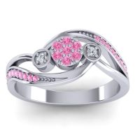 Pink Tourmaline Fashion Ring In 18k White Gold With Diamond – Caya Simple Ring