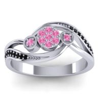 Pink Tourmaline Fashion Ring In 18k White Gold With Black Onyx – Caya Simple Ring