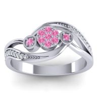 Pink Tourmaline Fashion Ring In 18k White Gold With Lab Diamond – Caya Simple Ring