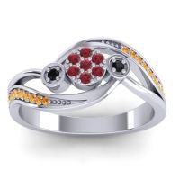 Simple Floral Pave Bypass Caya Ring