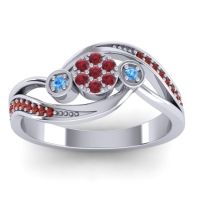 Ruby Fashion Ring In 18k White Gold With Blue Sapphire And Garnet – Caya Simple Ring