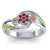 Ruby Fashion Ring In Platinum With Citrine And Peridot – Caya Simple Ring