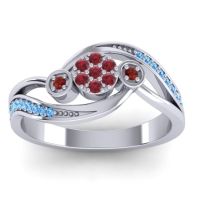 Ruby Fashion Ring In 18k White Gold With Garnet And Blue Sapphire – Caya Simple Ring