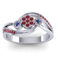 Ruby Fashion Ring In 18k White Gold With Swiss Blue Topaz – Caya Simple Ring