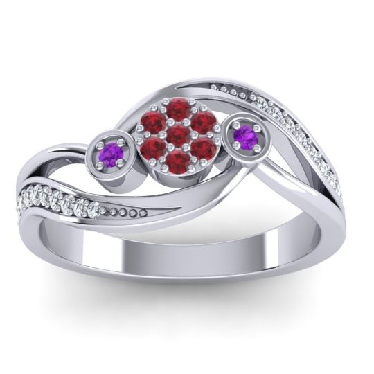 Simple Floral Pave Bypass Caya Ring