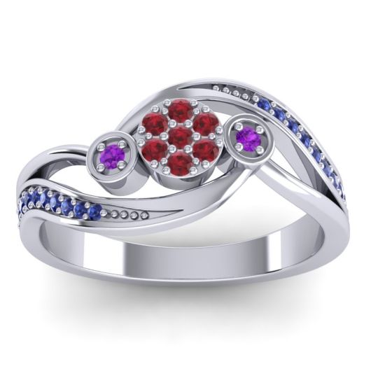 Simple Floral Pave Bypass Caya Ring