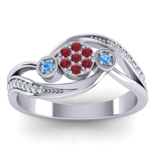 Simple Floral Pave Bypass Caya Ring