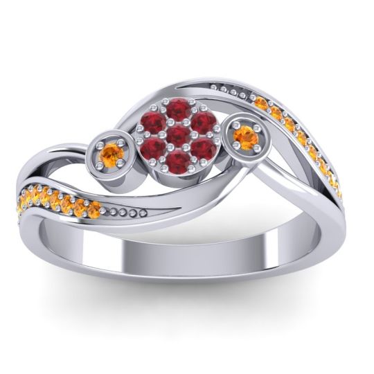 Simple Floral Pave Bypass Caya Ring