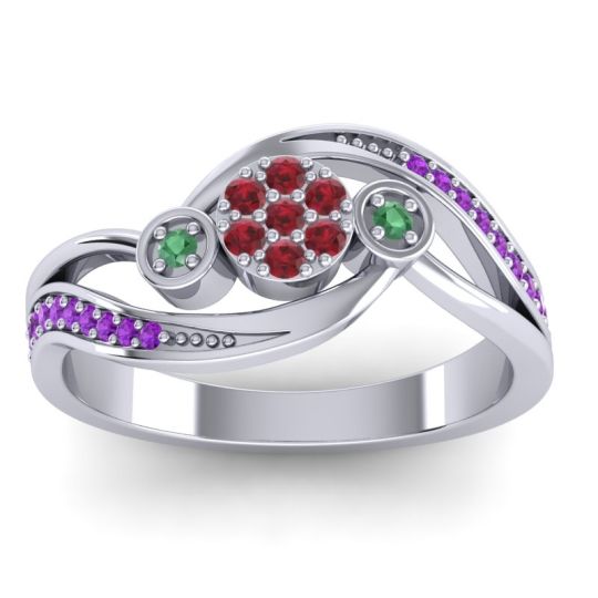 Simple Floral Pave Bypass Caya Ring