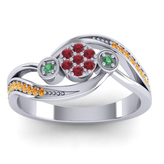 Simple Floral Pave Bypass Caya Ring