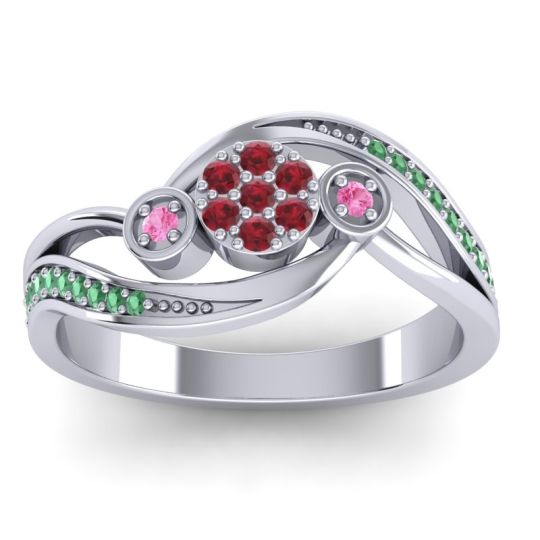 Simple Floral Pave Bypass Caya Ring