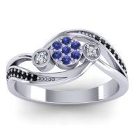 Swiss Blue Topaz Fashion Ring In 18k White Gold With Diamond And Black Onyx – Caya Simple Ring
