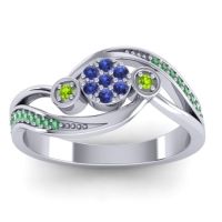 Swiss Blue Topaz Fashion Ring In 14k White Gold With Peridot And Emerald – Caya Simple Ring