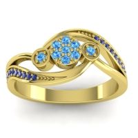 Blue Sapphire Fashion Ring In 18k Yellow Gold With Swiss Blue Topaz – Caya Simple Ring