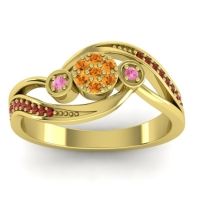 Citrine Fashion Ring In 18k Yellow Gold With Pink Tourmaline And Garnet – Caya Simple Ring