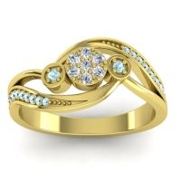 Lab Diamond Fashion Ring In 18k Yellow Gold With Aquamarine – Caya Simple Ring