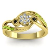 Diamond Fashion Ring In 18k Yellow Gold With Black Onyx And Peridot – Caya Simple Ring