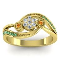 Lab Diamond Fashion Ring In 14k Yellow Gold With Citrine And Emerald – Caya Simple Ring
