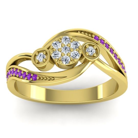 Simple Floral Pave Bypass Caya Ring