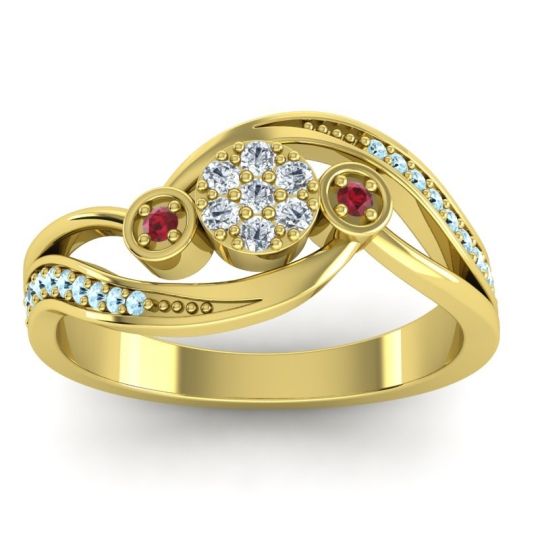 Simple Floral Pave Bypass Caya Ring