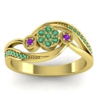 Emerald Fashion Ring In 14k Yellow Gold With Amethyst – Caya Simple Ring