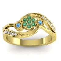 Emerald Fashion Ring In 14k Yellow Gold With Blue Sapphire And Lab Diamond – Caya Simple Ring