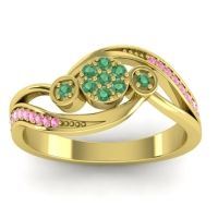 Emerald Fashion Ring In 14k Yellow Gold With Pink Tourmaline – Caya Simple Ring