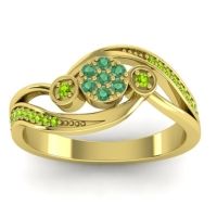Emerald Fashion Ring In 18k Yellow Gold With Peridot – Caya Simple Ring