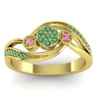 Emerald Fashion Ring In 14k Yellow Gold With Pink Tourmaline – Caya Simple Ring