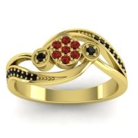 Garnet Fashion Ring In 18k Yellow Gold With Black Onyx – Caya Simple Ring