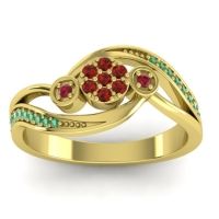 Garnet Fashion Ring In 14k Yellow Gold With Ruby And Emerald – Caya Simple Ring