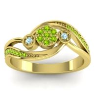 Peridot Fashion Ring In 18k Yellow Gold With Aquamarine – Caya Simple Ring