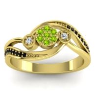 Peridot Fashion Ring In 18k Yellow Gold With Diamond And Black Onyx – Caya Simple Ring