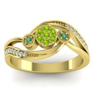 Peridot Fashion Ring In 14k Yellow Gold With Emerald And Diamond – Caya Simple Ring