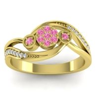 Pink Tourmaline Fashion Ring In 14k Yellow Gold With Diamond – Caya Simple Ring