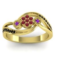 Simple Floral Pave Bypass Caya Ring