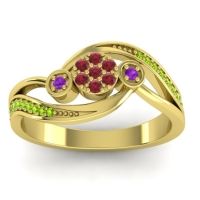 Simple Floral Pave Bypass Caya Ring