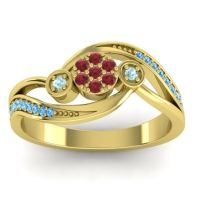Ruby Fashion Ring In 18k Yellow Gold With Aquamarine And Blue Sapphire – Caya Simple Ring